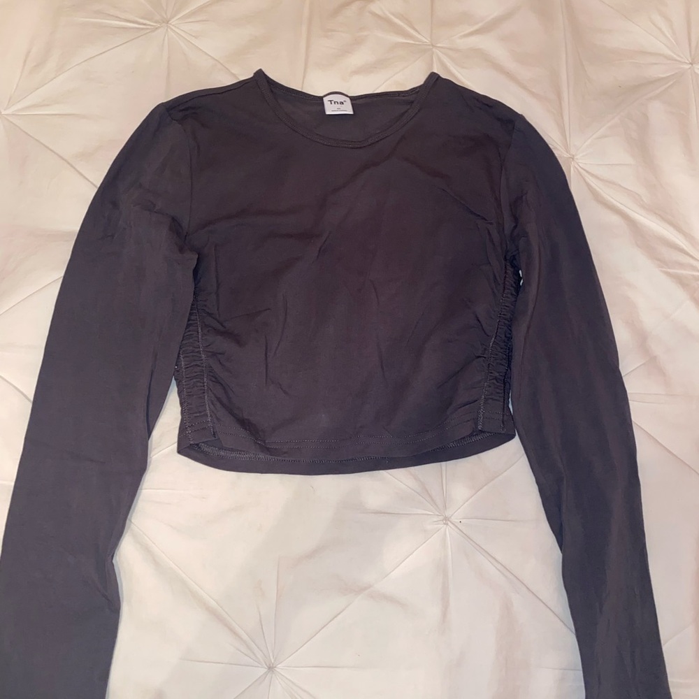 Trendy Black Long Sleeve Crop Top